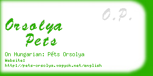 orsolya pets business card